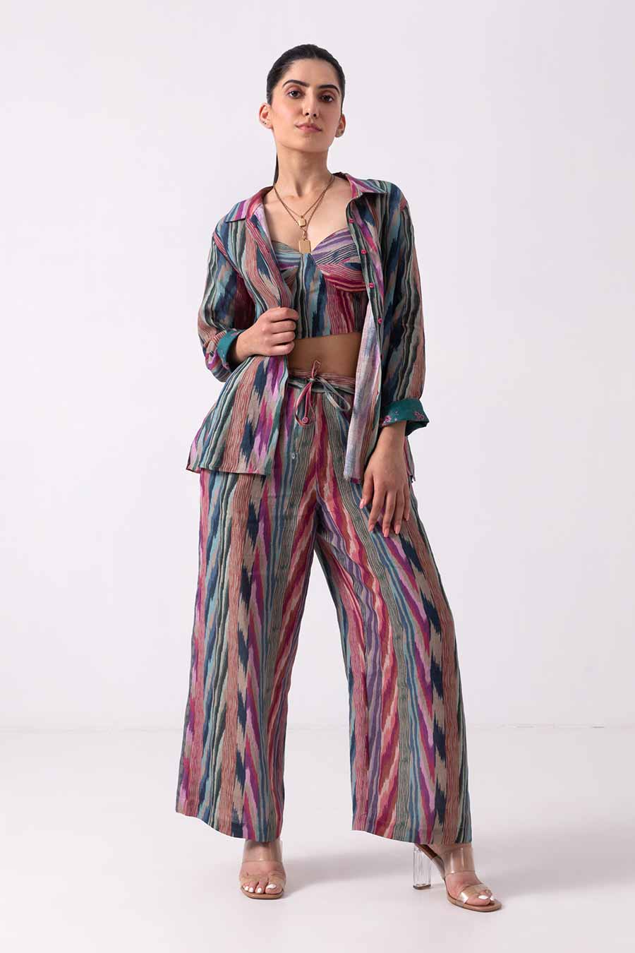 Multicolour Ikat Print Co-Ord Set