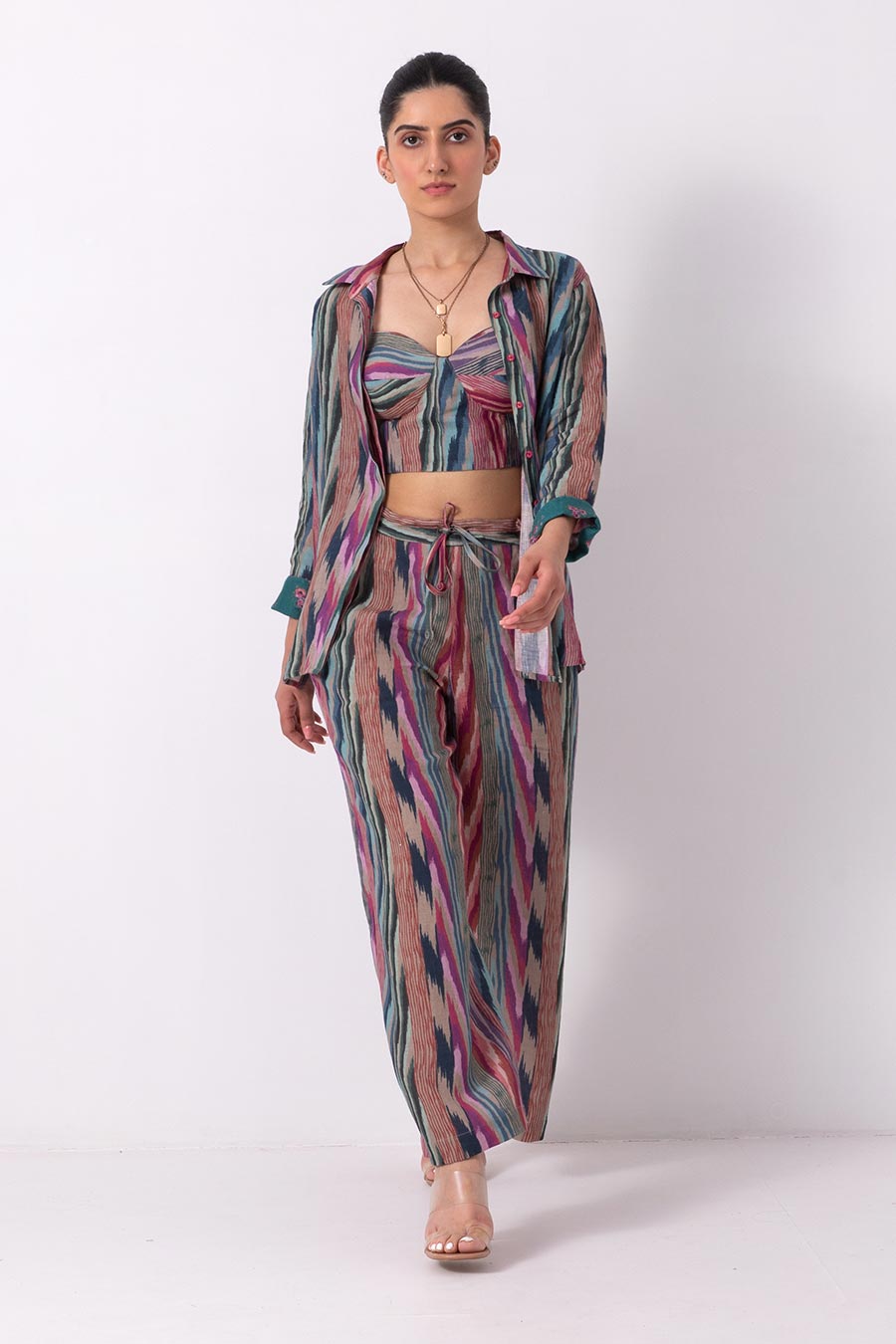 Multicolour Ikat Print Co-Ord Set