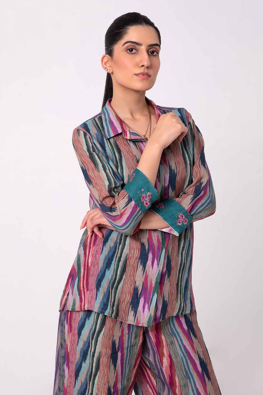 Multicolour Ikat Print Co-Ord Set