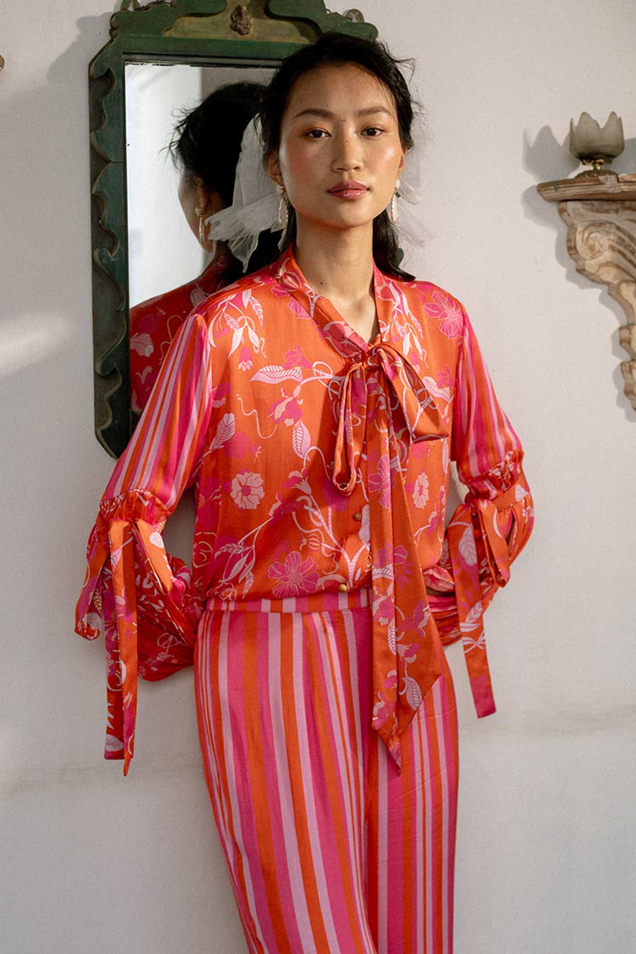 Tangerine Tango Sora Printed Shirt & Pant Co-Ord Set