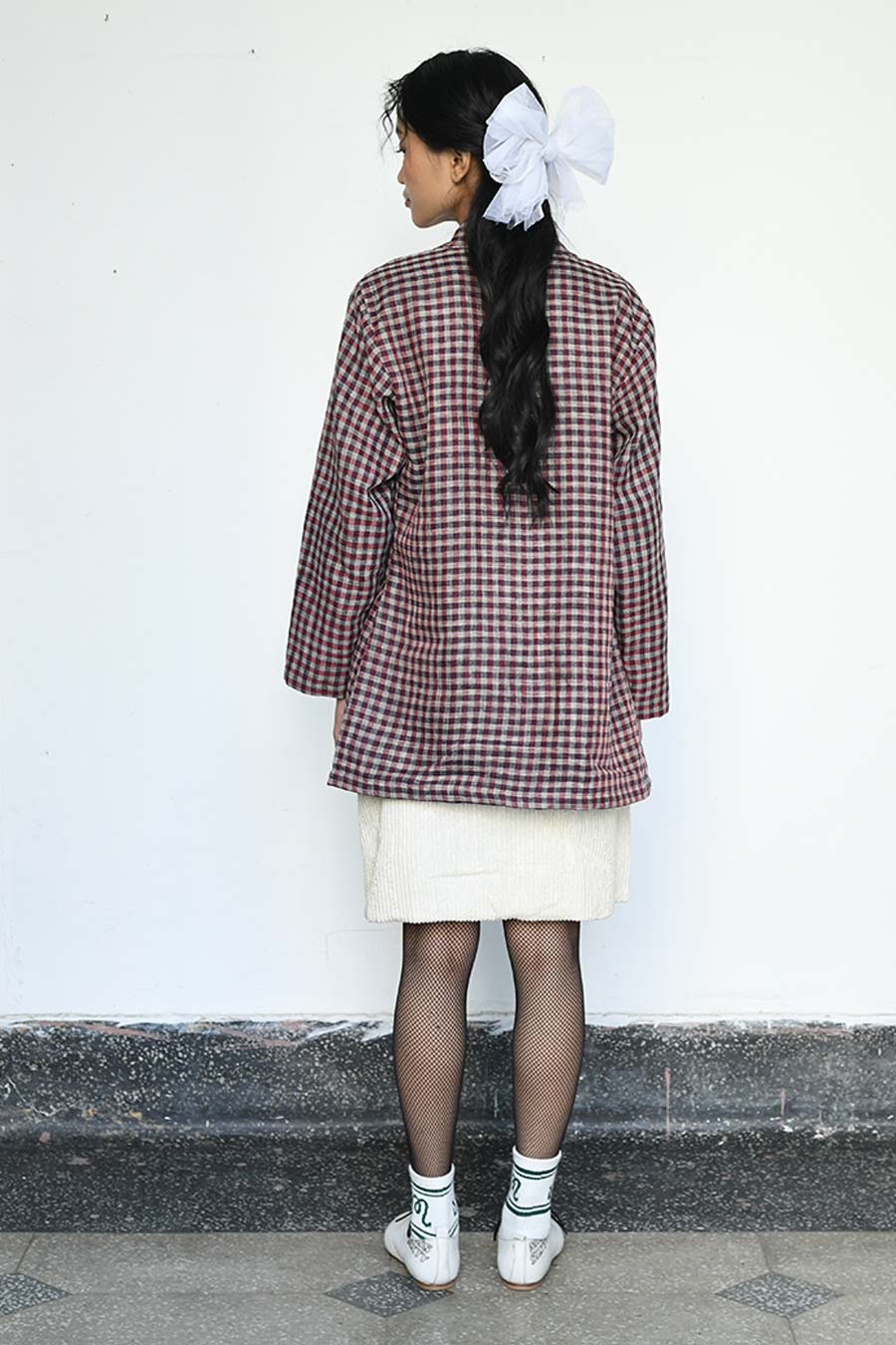Multicolour Meraki Linen Bustier, Jacket & Skirt Co-Ord Set