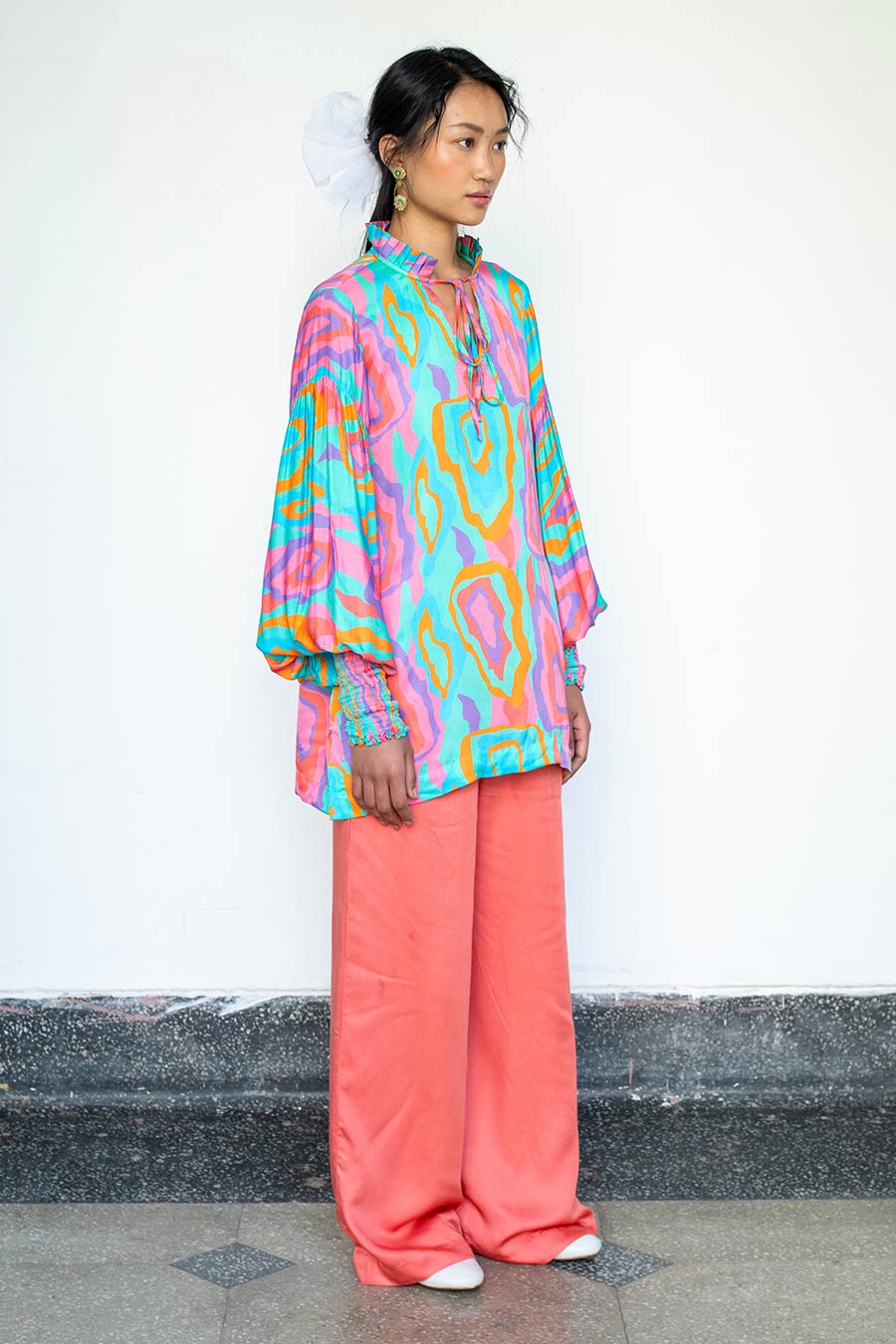 Multicolour Raku Printed Top & Pant Co-Ord Set