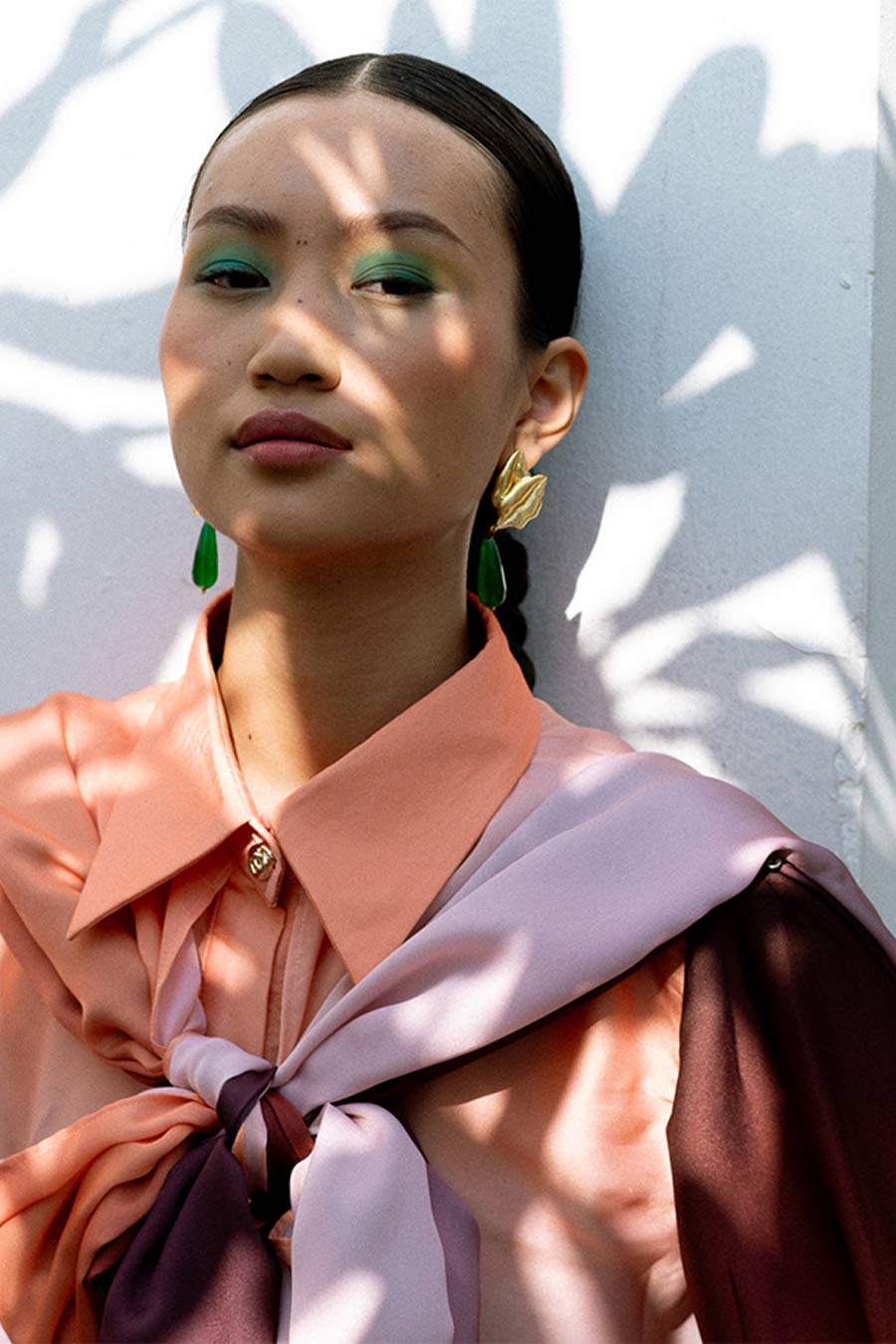 Multicolour Kyomi Ombre Cape Shirt & Trousers Co-Ord Set