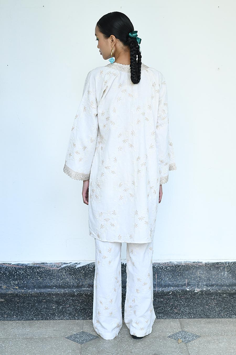 Warm Cream Akira Linen Bustier, Jacket & Pant Co-Ord Set