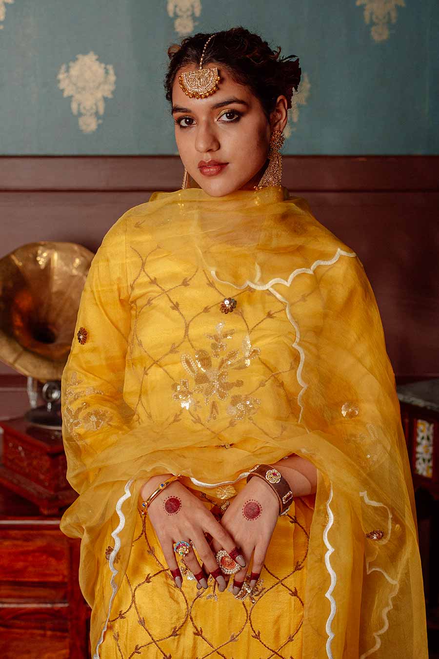 Yellow Embroidered Kurta Set