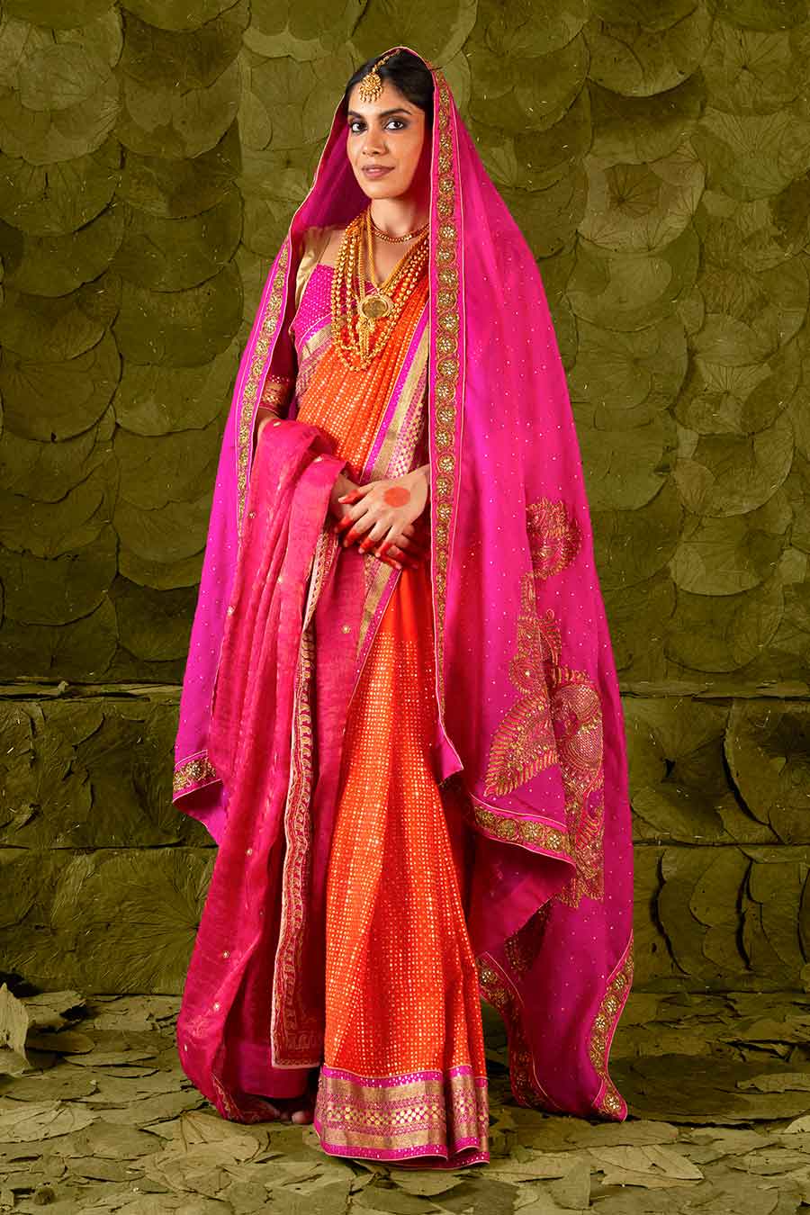 Pink Embroidered Dupatta