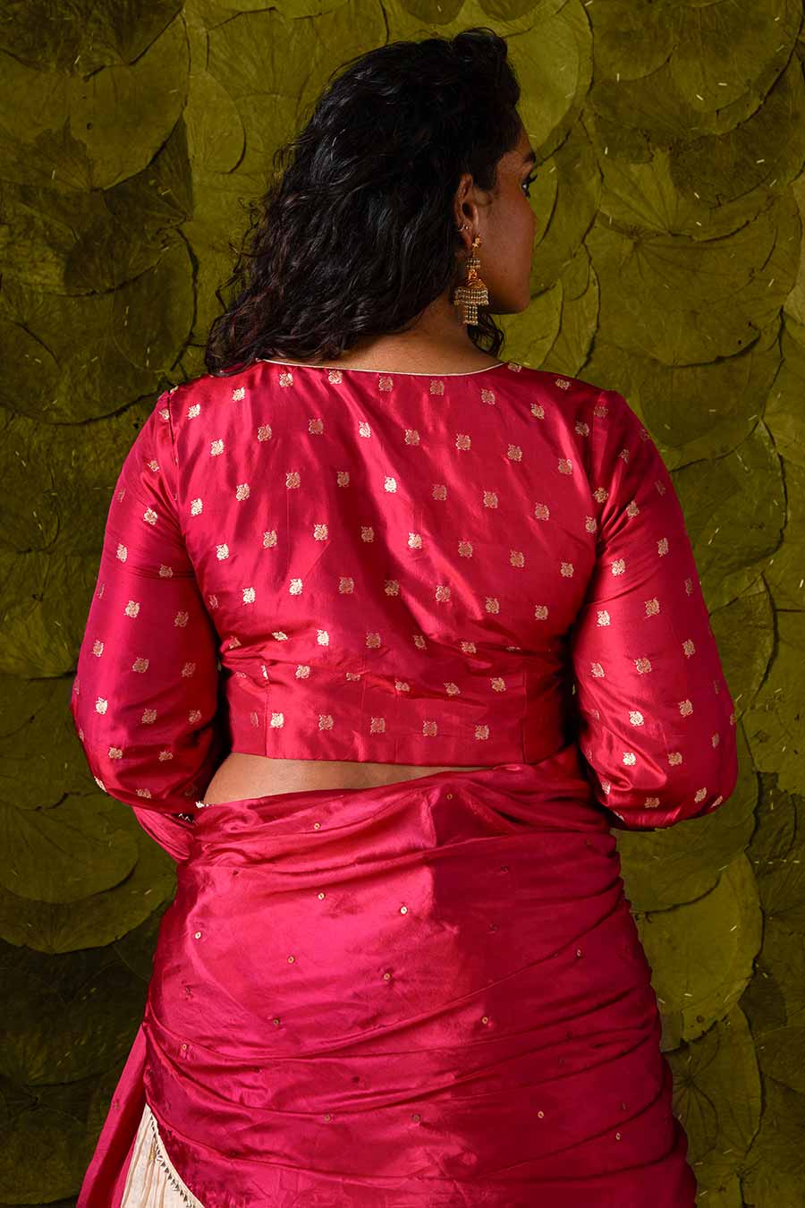 Sangria Pink & Rose Dust Off-White Embroidered Lehenga Set