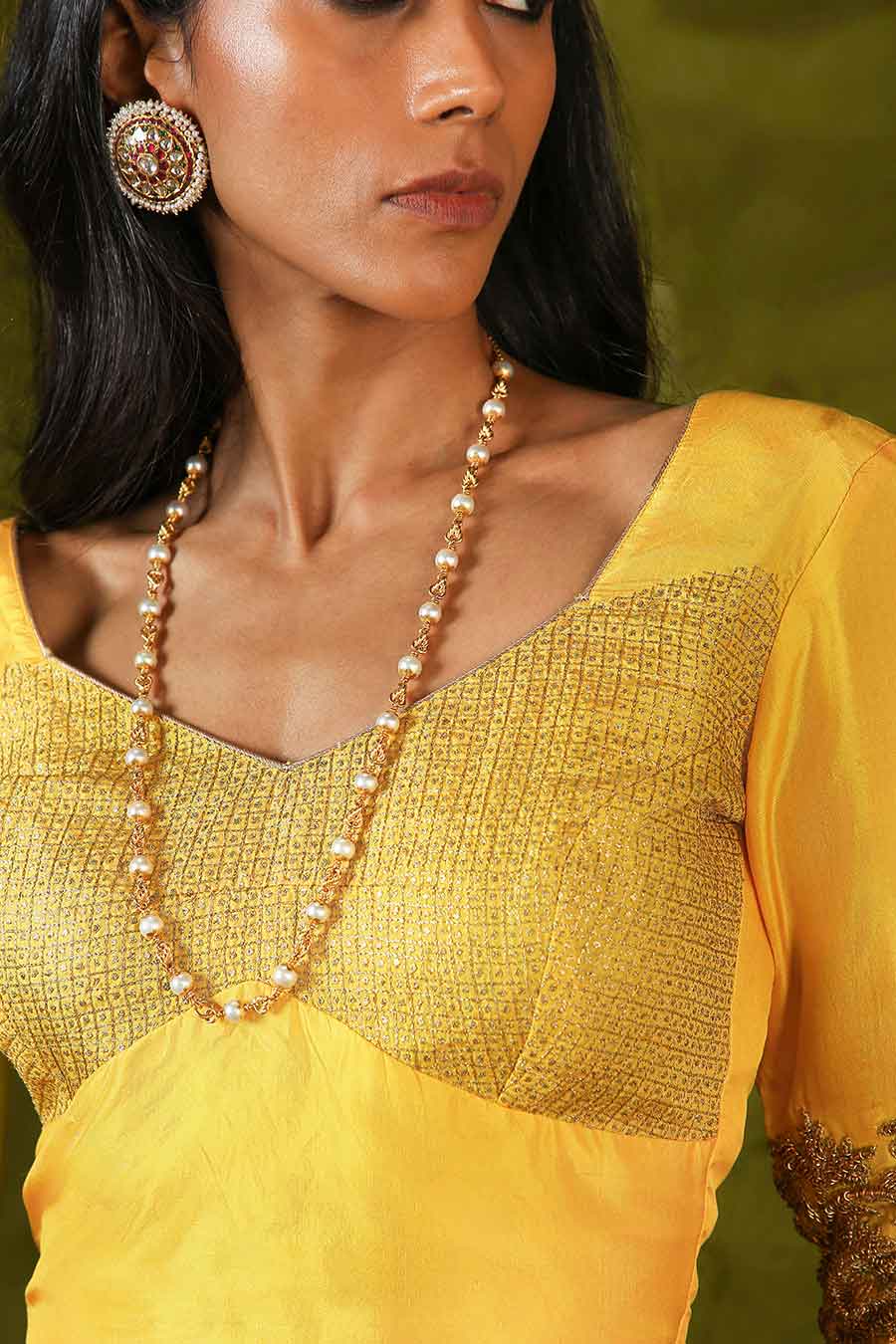 Dandelion Yellow & Pink Embroidered Lehenga Set