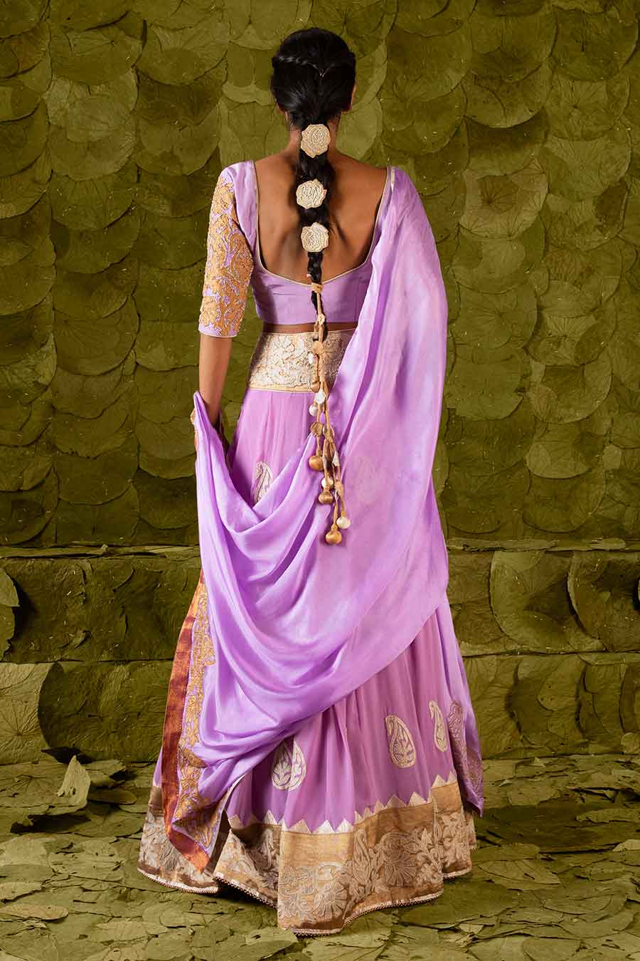 Lavender Embroidered Lehenga Set