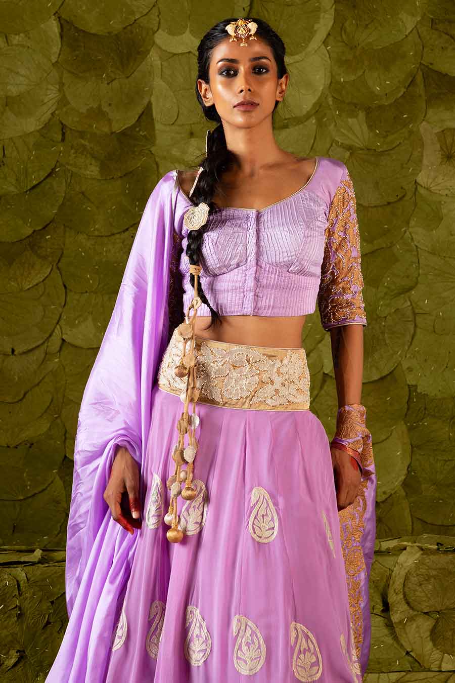 Lavender Embroidered Lehenga Set