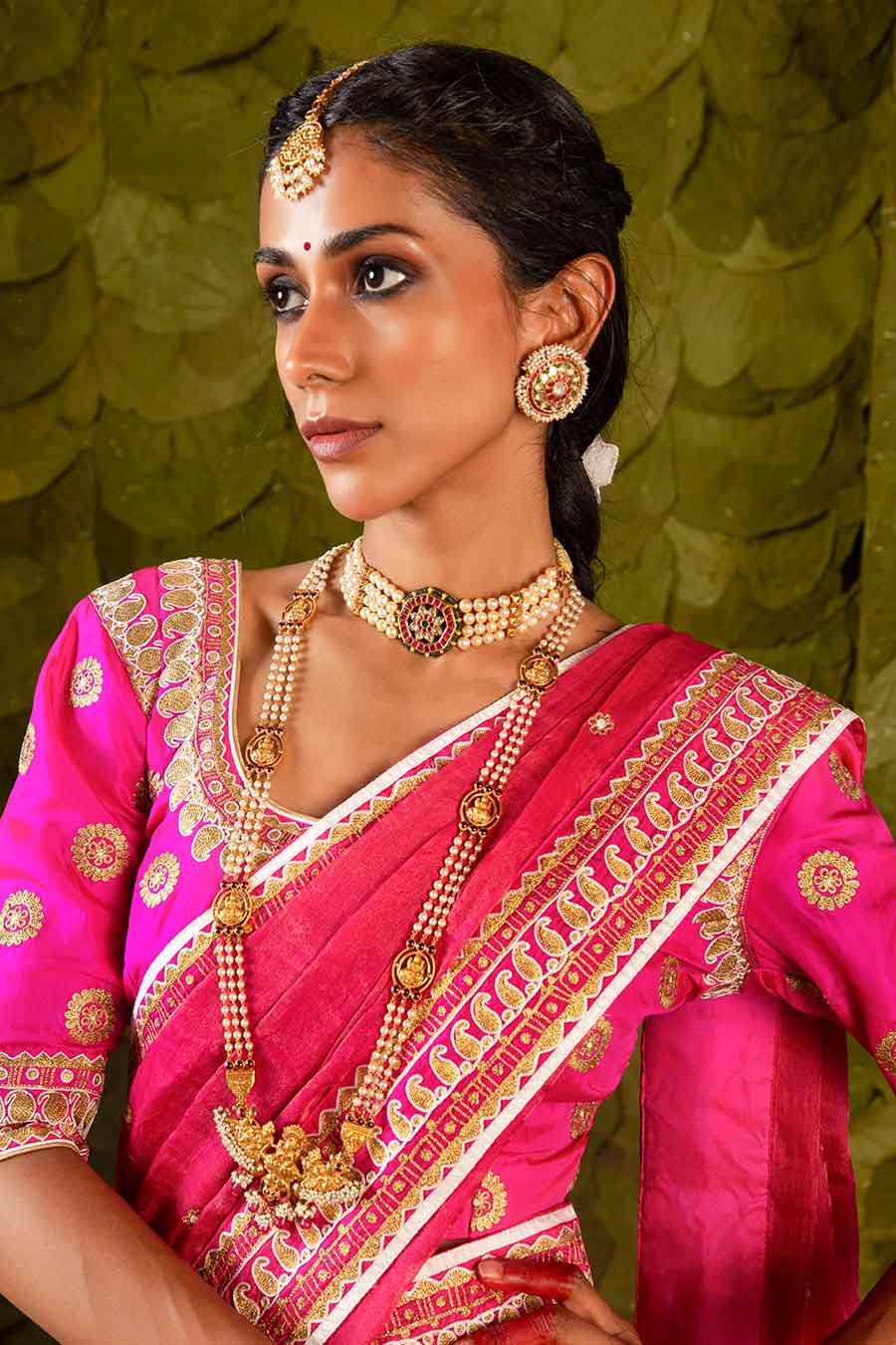 Pink Embroidered Lehenga Set