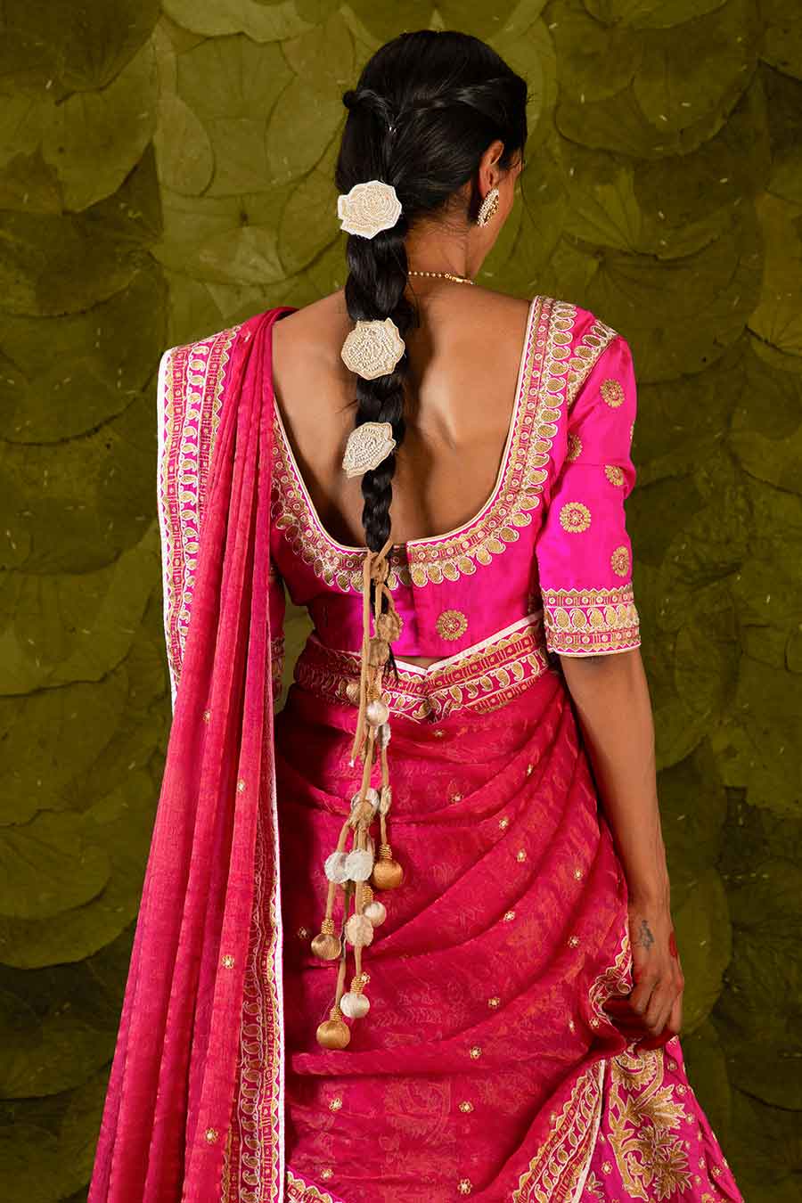 Pink Embroidered Lehenga Set