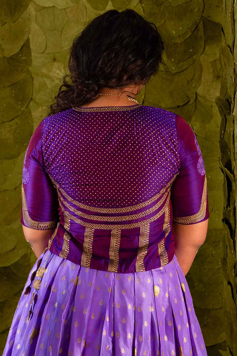 Plum Violet & Deep Lavender Embroidered Lehenga Set