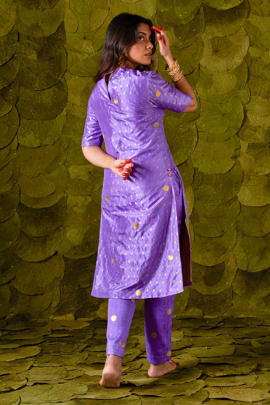 Deep Lavender Embroidered Kurta Set