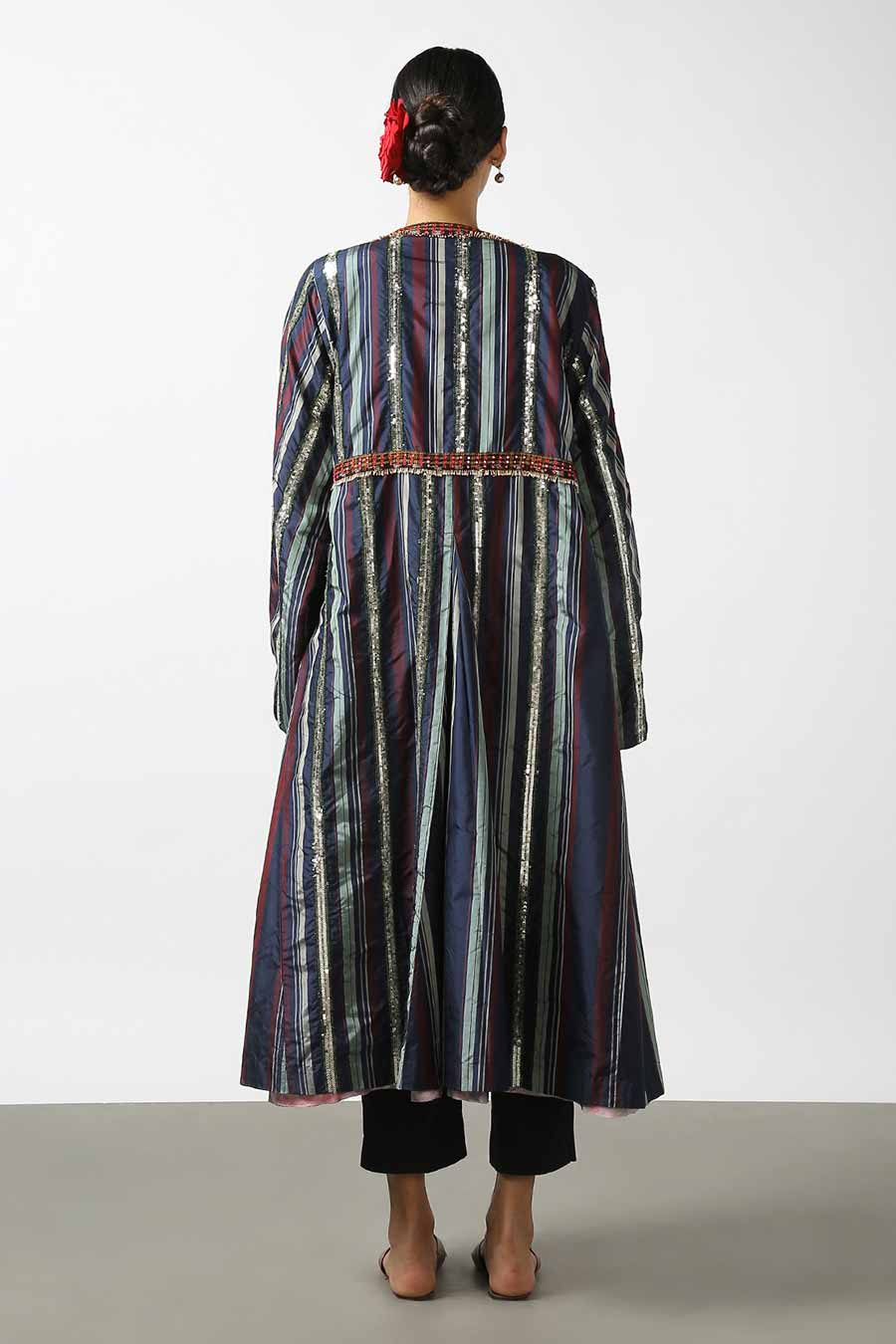 Black Silk Embroidered Reversible Jacket