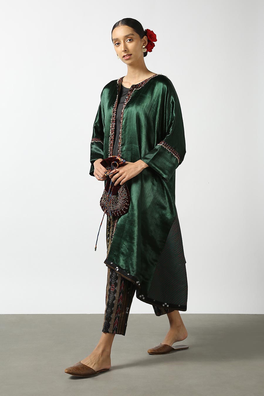 Green Silk Embroidered Jacket