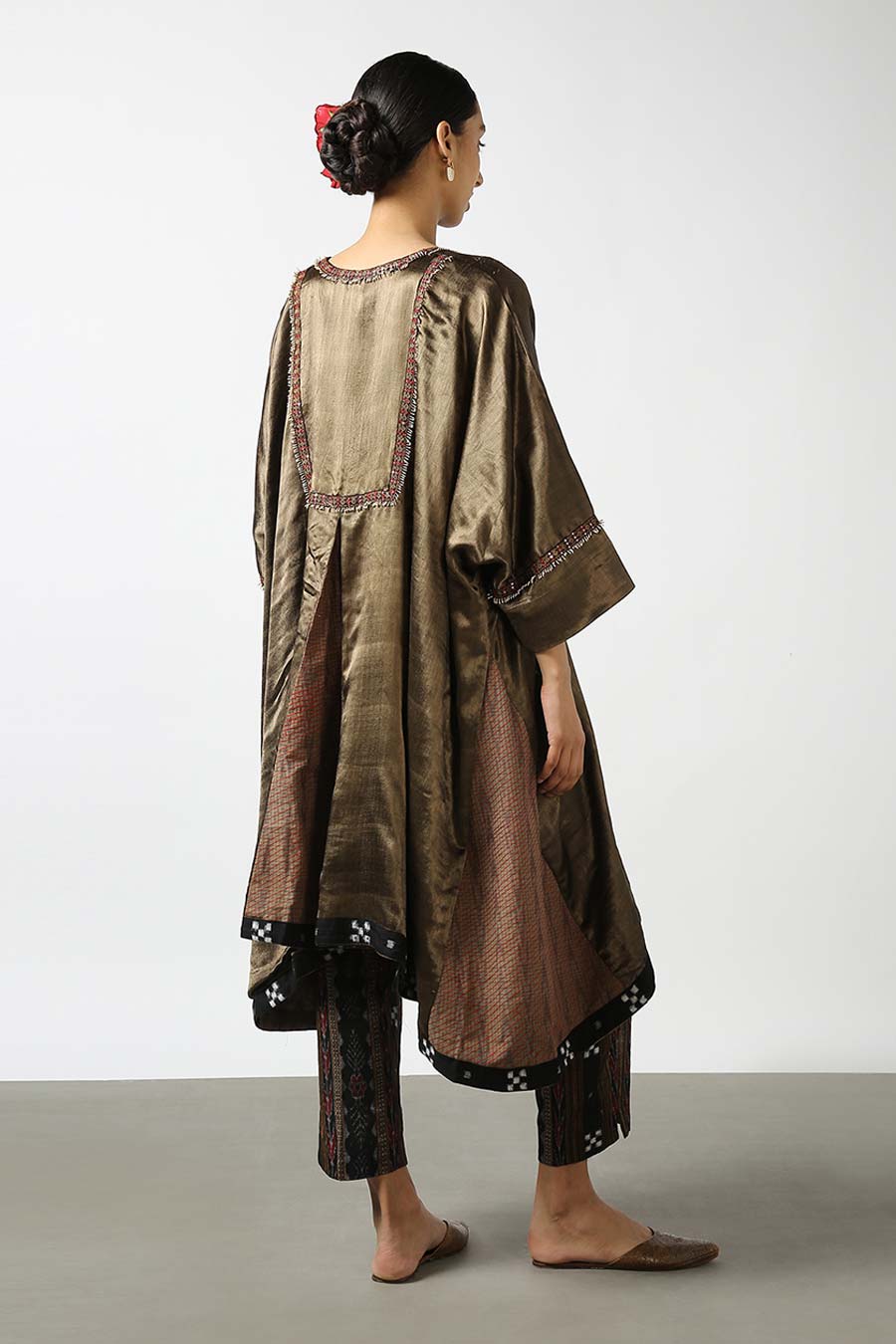 Brown Silk Embroidered Jacket