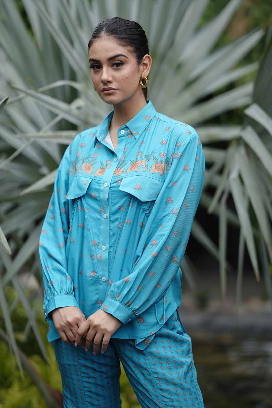 Blue Co-Ord Set With Drawstrings