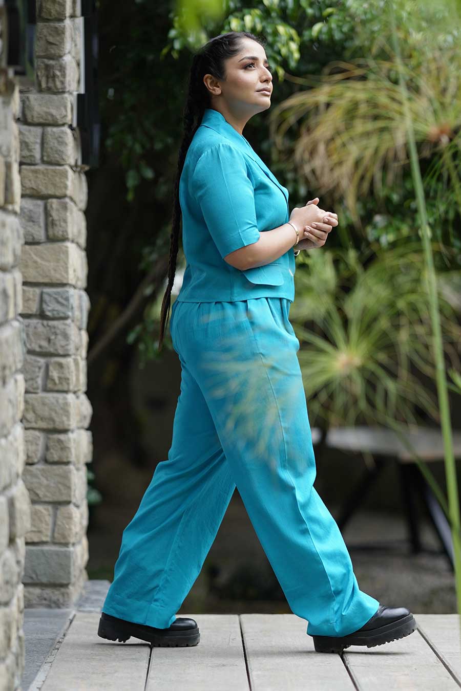 Blue Jacket & Pant Co-Ord Set