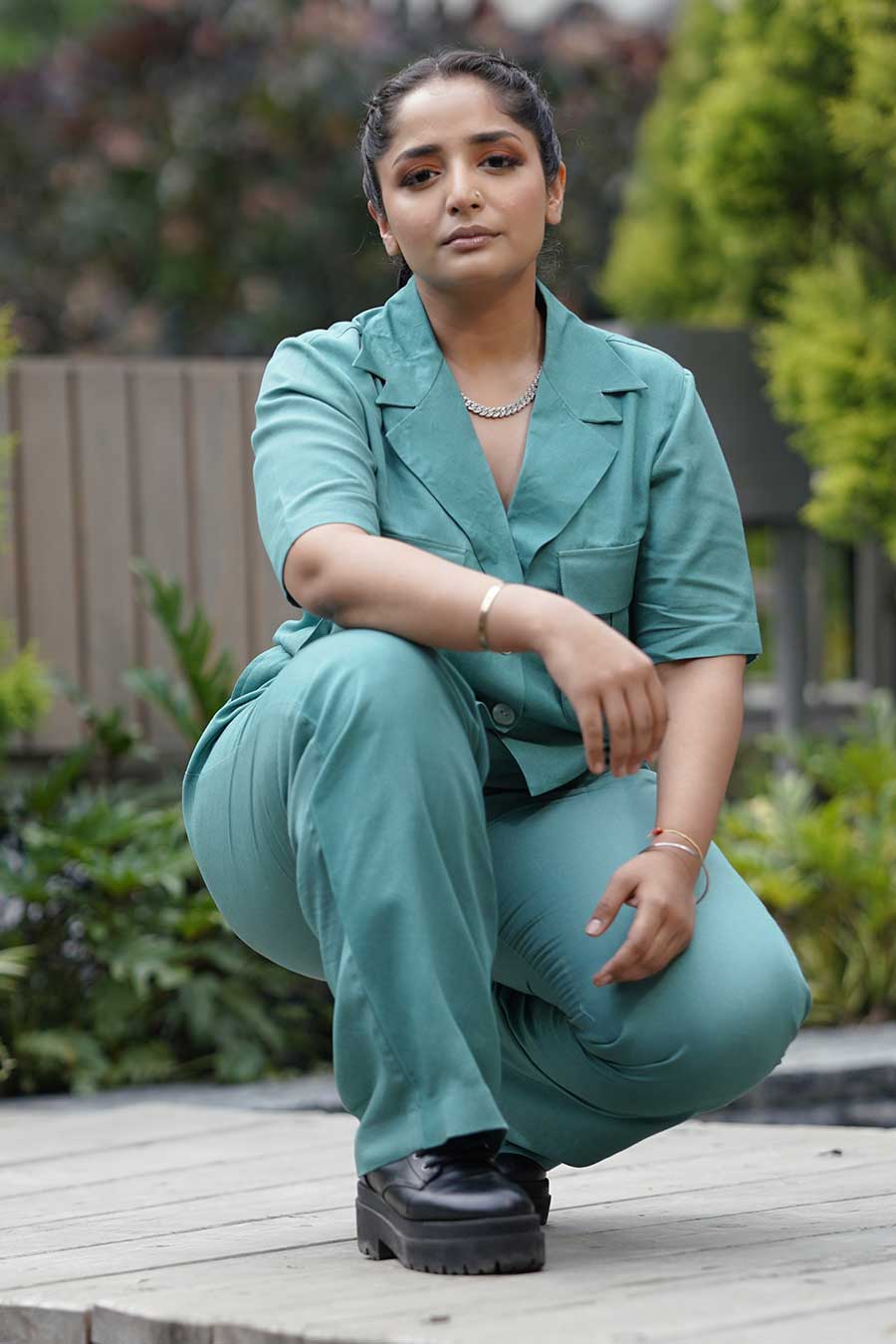 Green Shirt & Pant Co-Ord Set