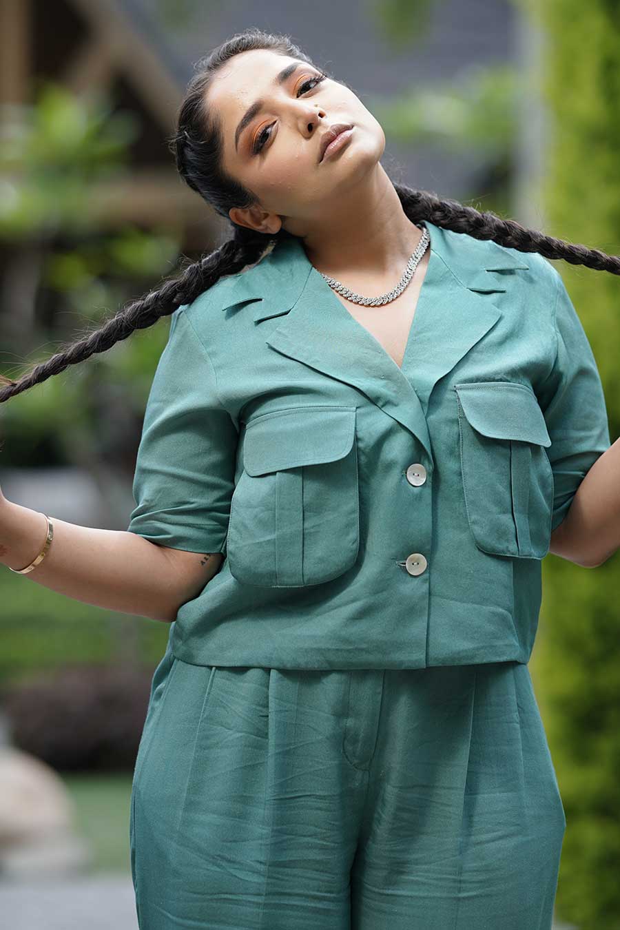 Green Shirt & Pant Co-Ord Set