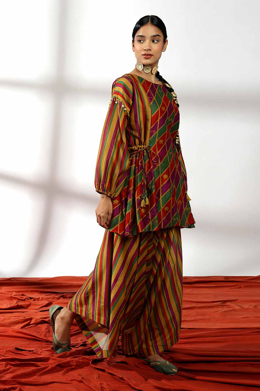 Multicolour Printed Kurta & Palazzo Set