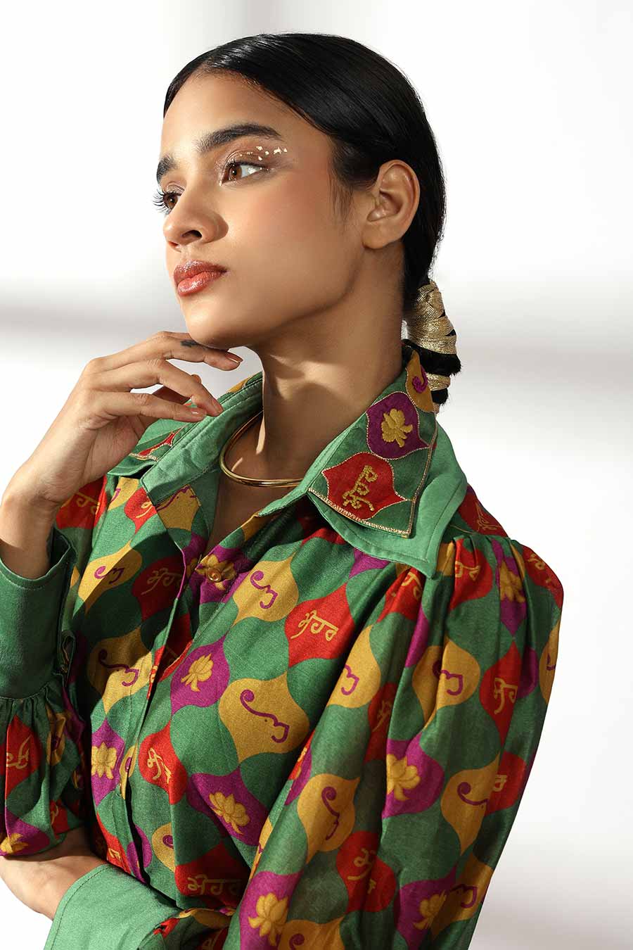 Multicolour Embroidered Shirt & Palazzo Set