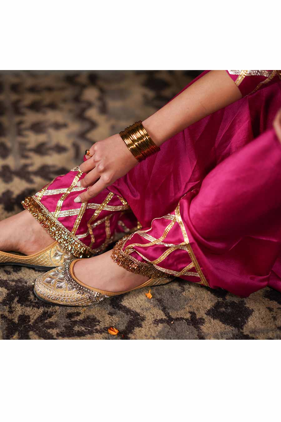 Hot Pink Embroidered Kurta & Salwar Set