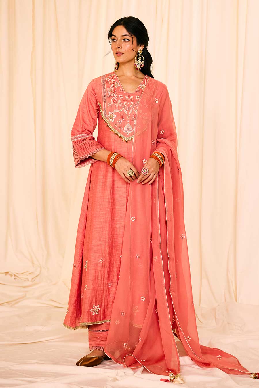 Pink Embroidered Kurta Set
