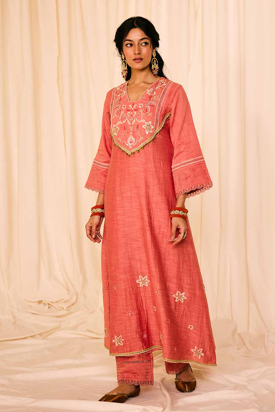 Pink Embroidered Kurta Set