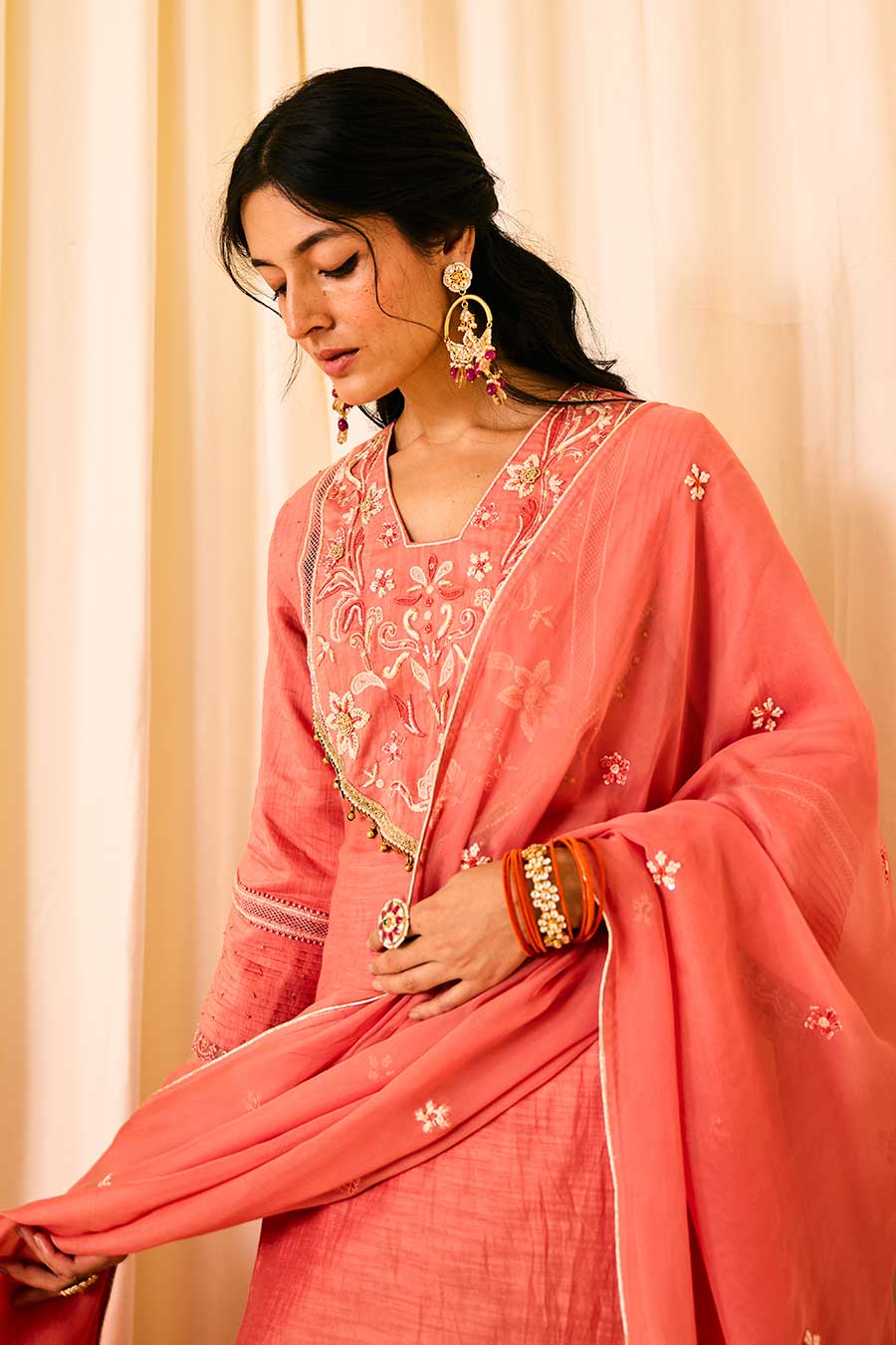 Pink Embroidered Kurta Set