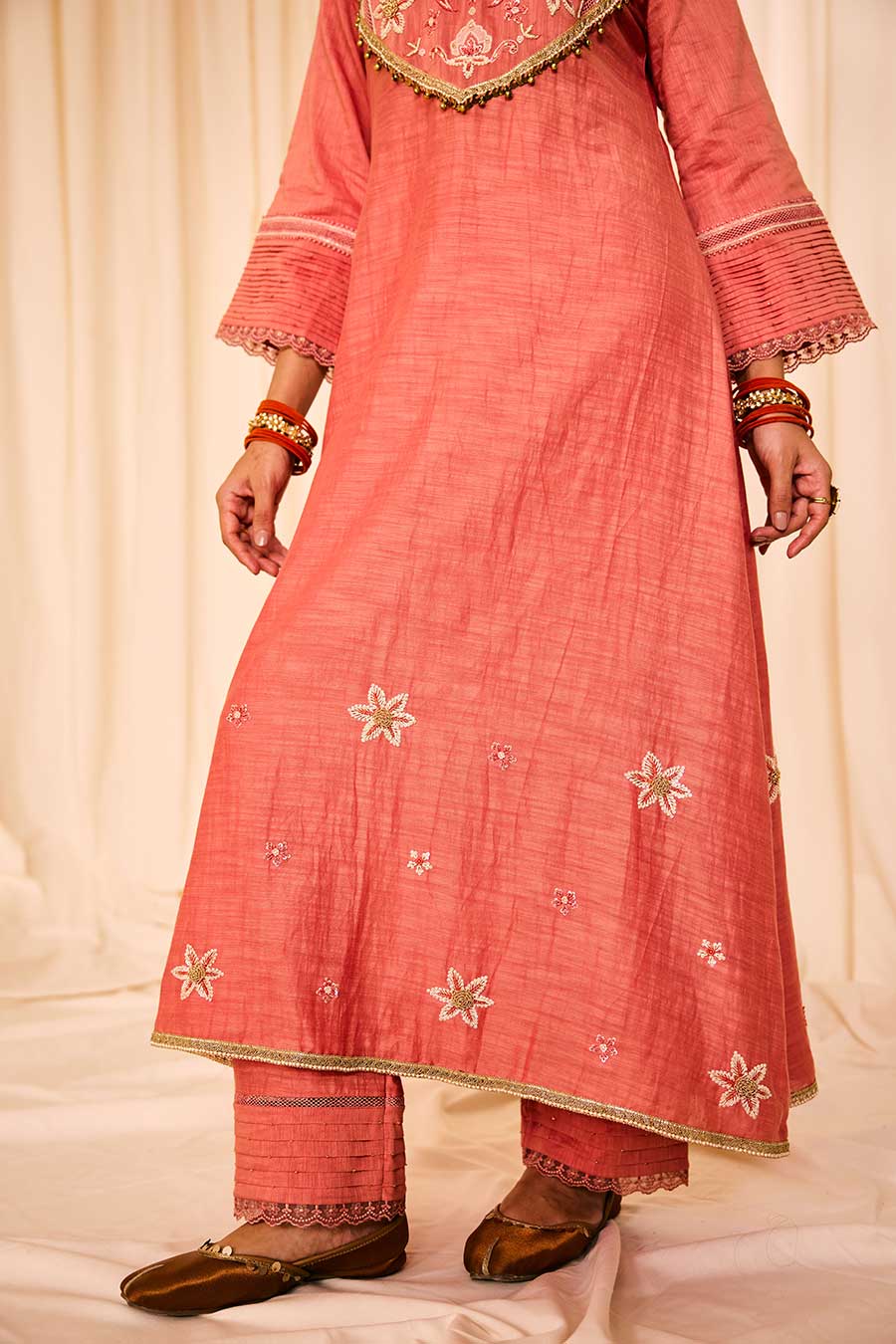 Pink Embroidered Kurta Set