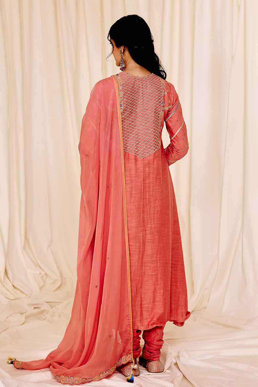 Pink Embroidered Anarkali Set
