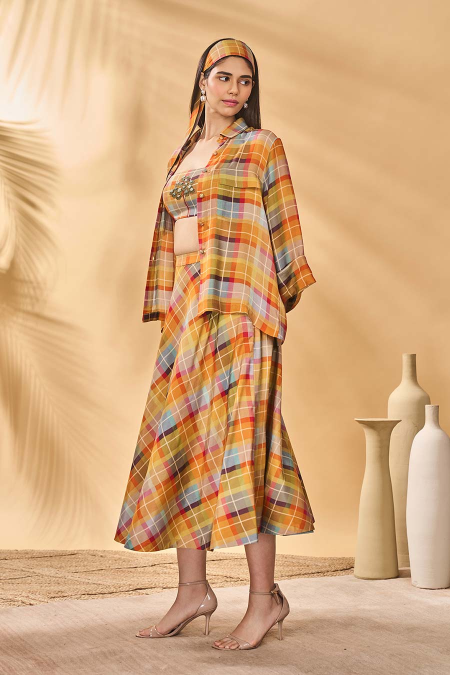 Sundowner Checkered Printed Skirt