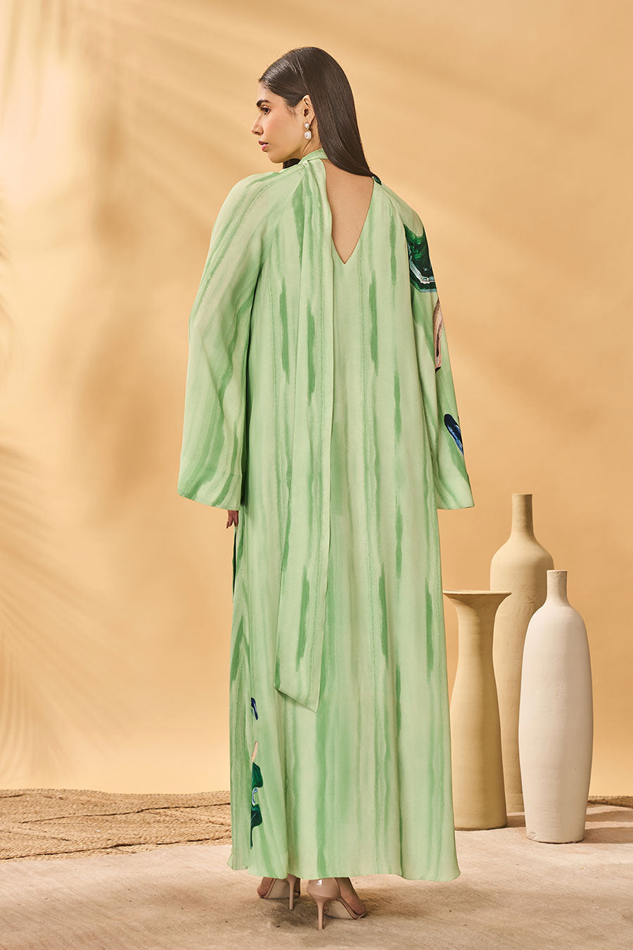 Ivy Green Horizon Printed Reversible Kaftan