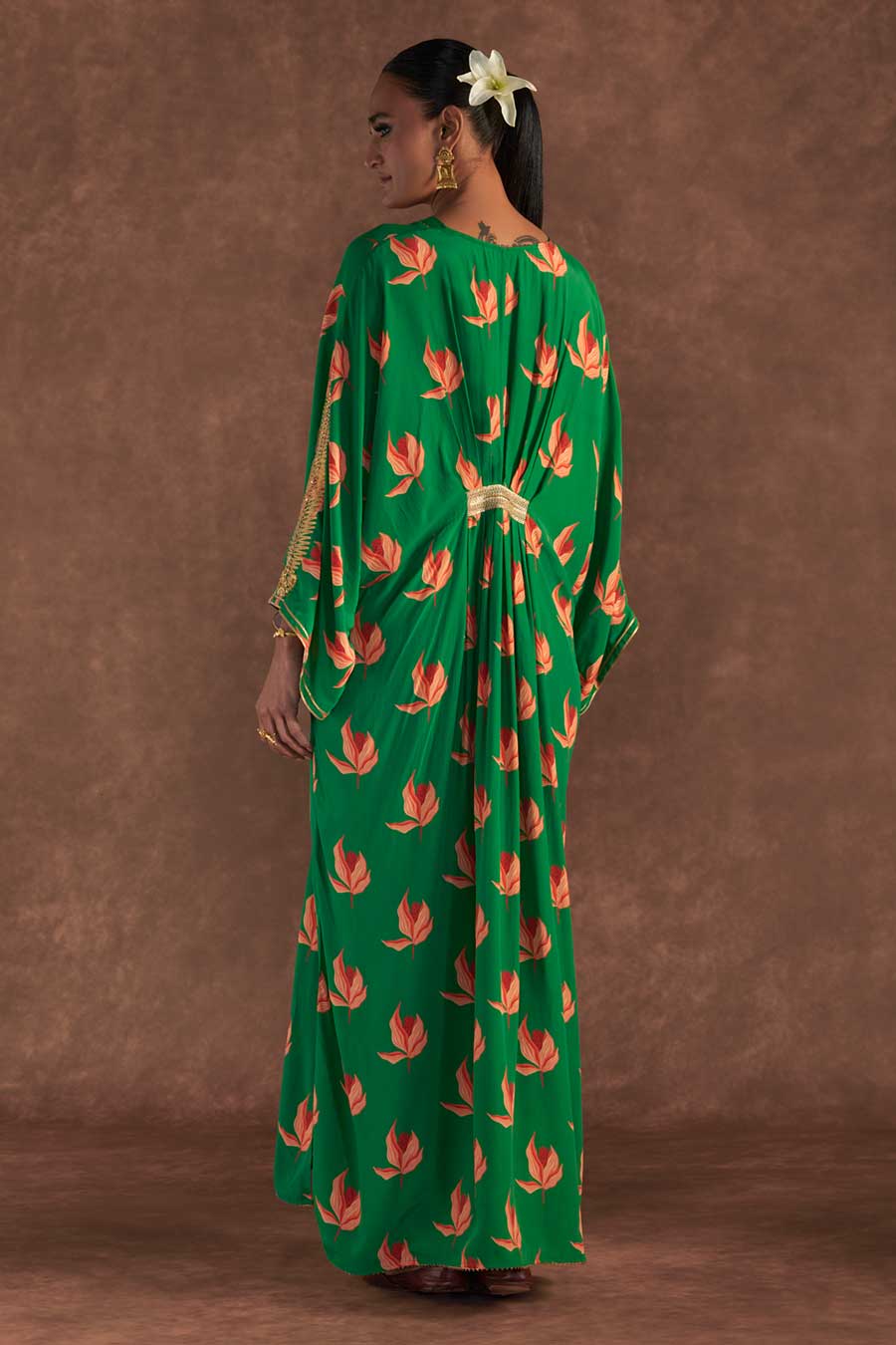 Green Nectar Cup Embroidered Kaftan