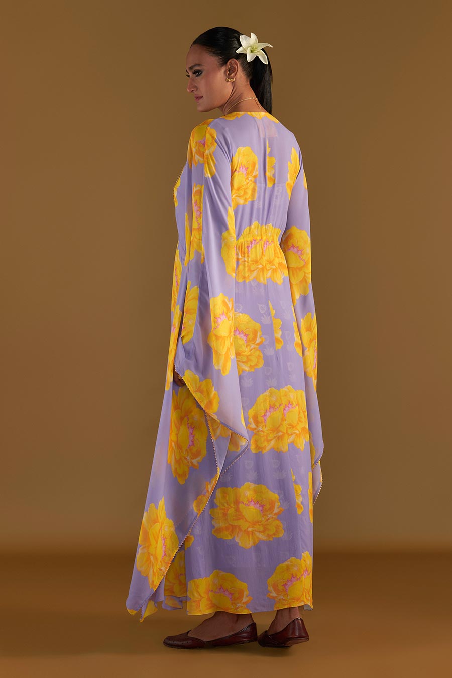 Lilac Sunshine Mimosa Overlay Kaftan With Slip Dress