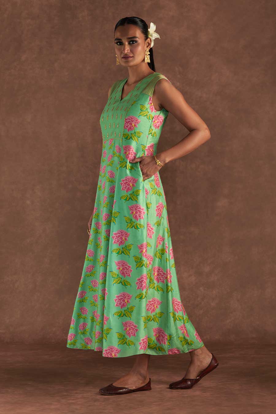 Sea Green Grace Embroidered Kurta Dress