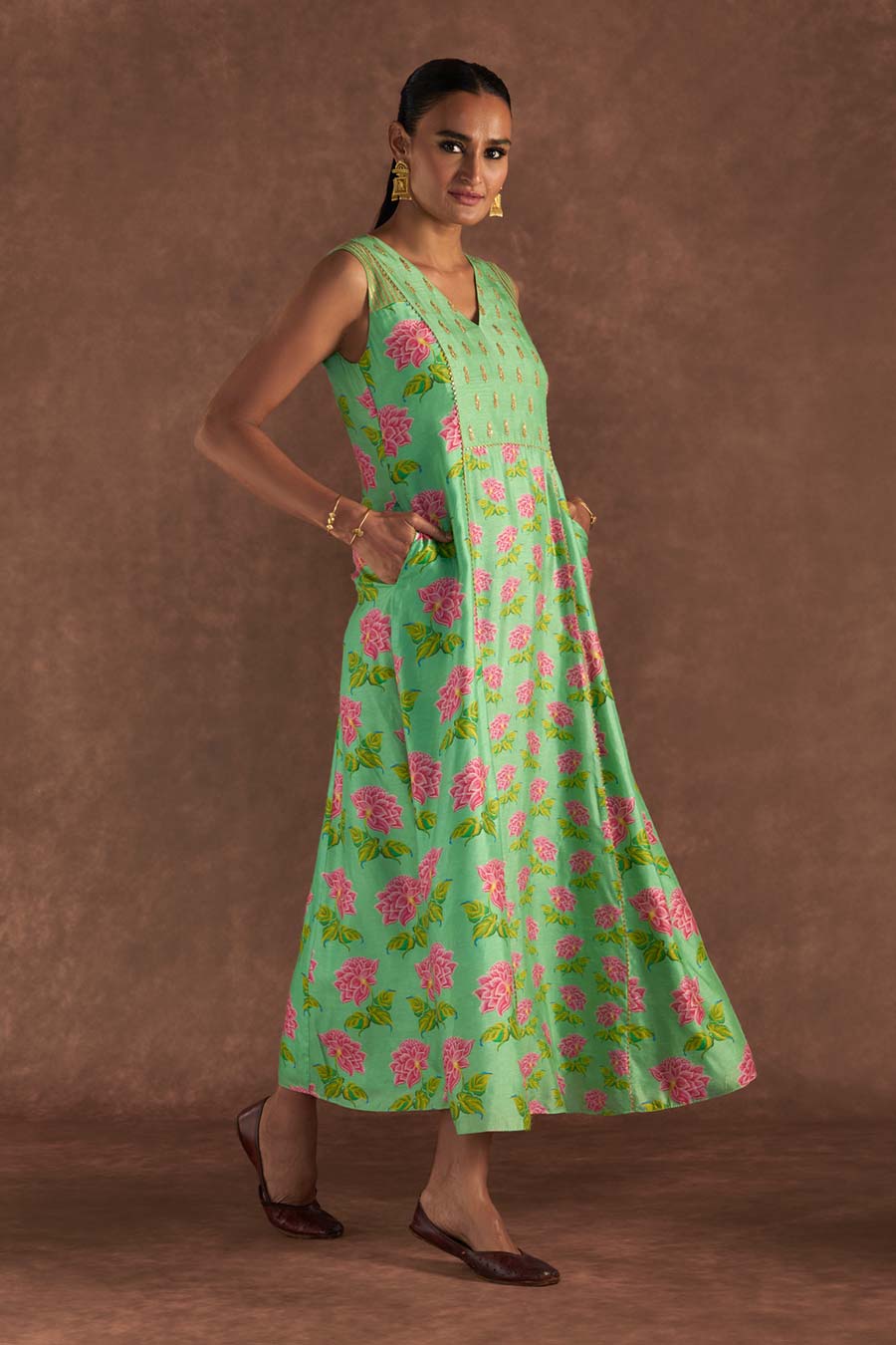 Sea Green Grace Embroidered Kurta Dress