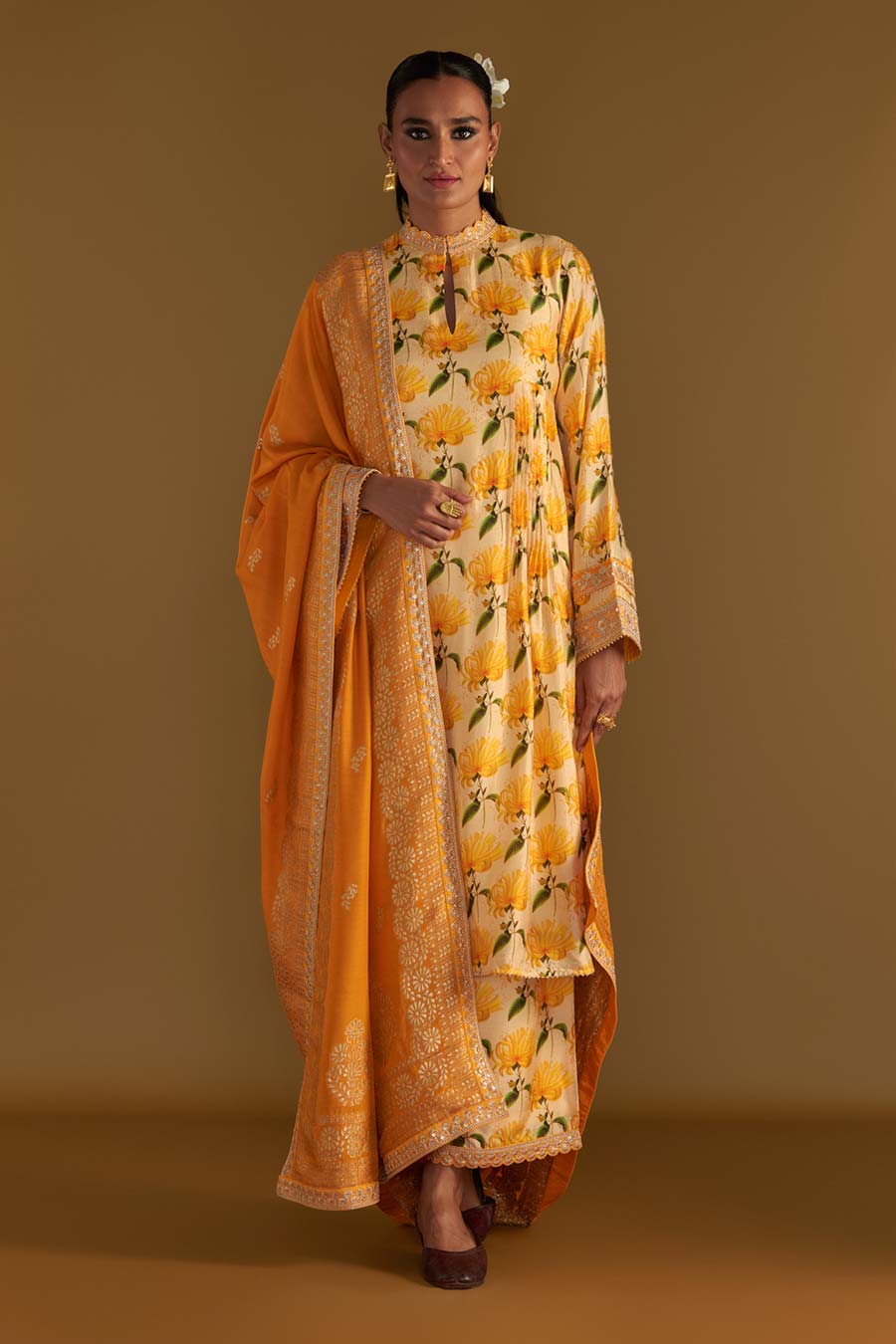 Vanilla Mist Embellished Kurta & Culotte Set