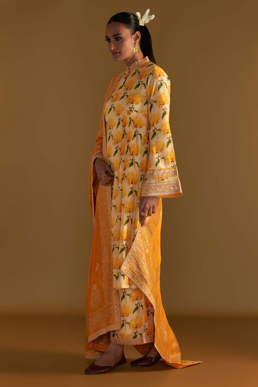 Vanilla Mist Embellished Kurta & Culotte Set