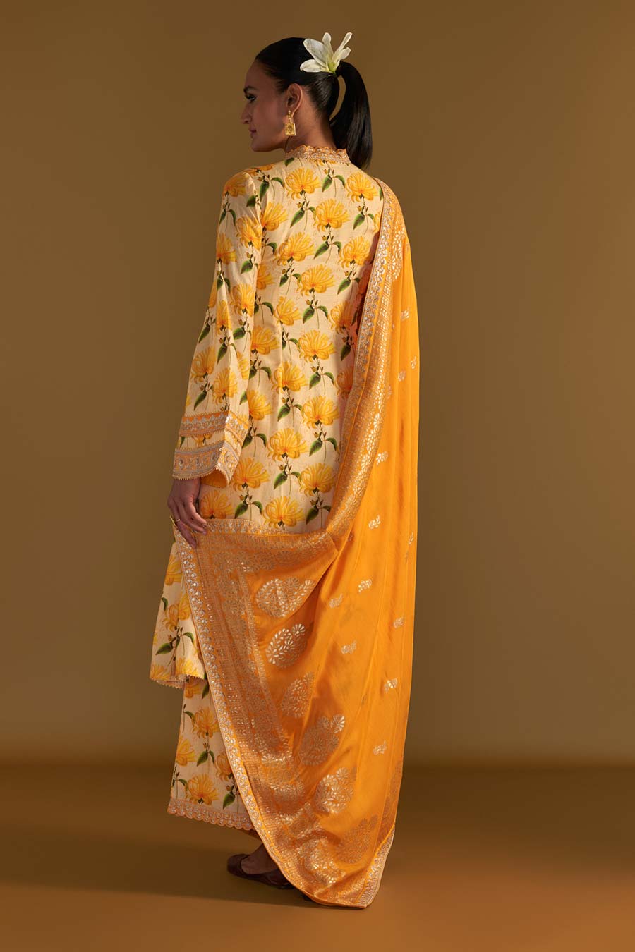 Vanilla Mist Embellished Kurta & Culotte Set