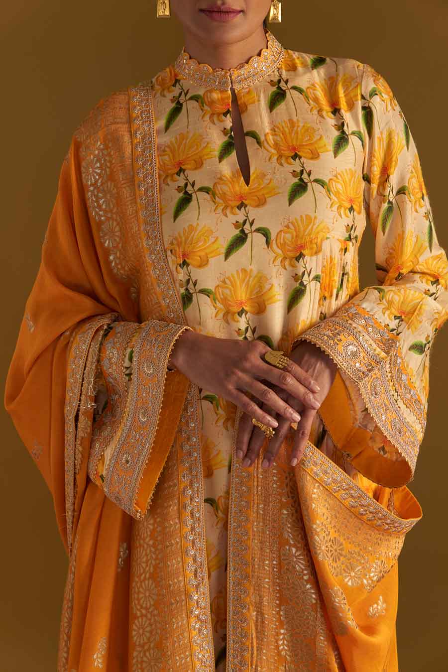 Vanilla Mist Embellished Kurta & Culotte Set