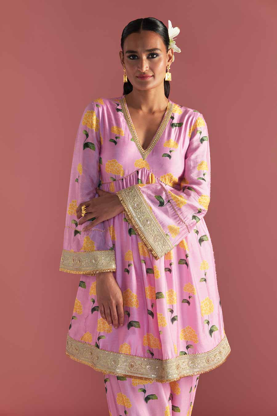 Blush Honeycomb Embroidered Kurta & Salwar Set