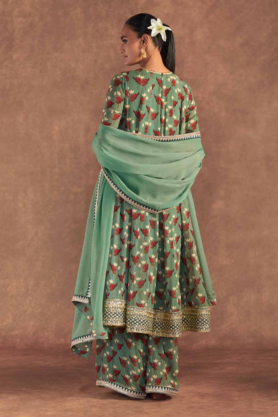 Green Irisbud Embroidered Kurta Set