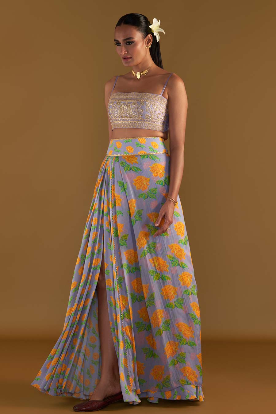 Lilac Grace Top & Layered Skirt Set