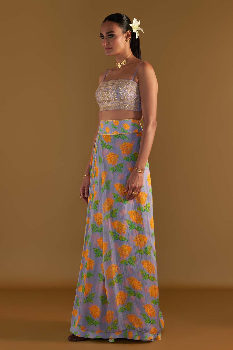 Lilac Grace Top & Layered Skirt Set