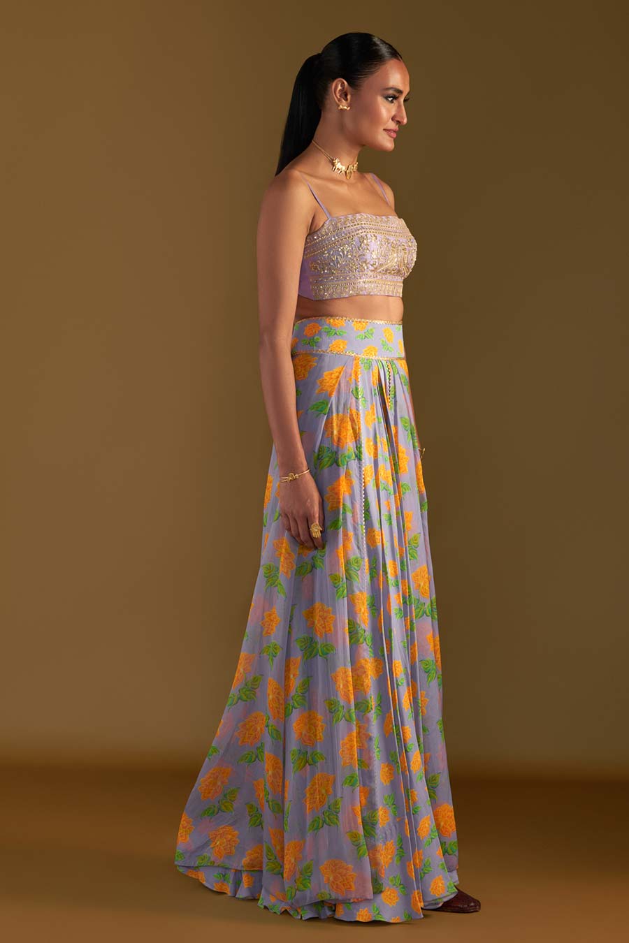 Lilac Grace Top & Layered Skirt Set