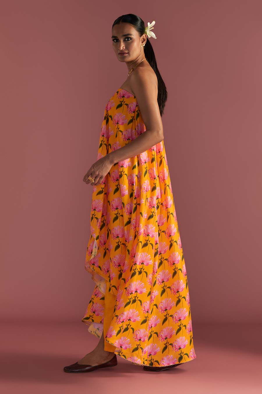 Yellow Sunshine Mist Tube Top Co-Ord Set