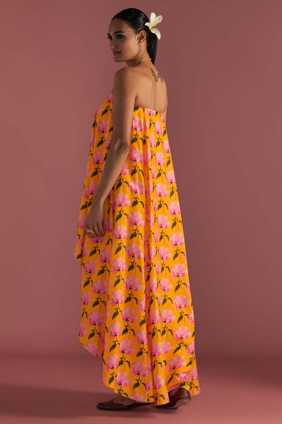 Yellow Sunshine Mist Tube Top Co-Ord Set